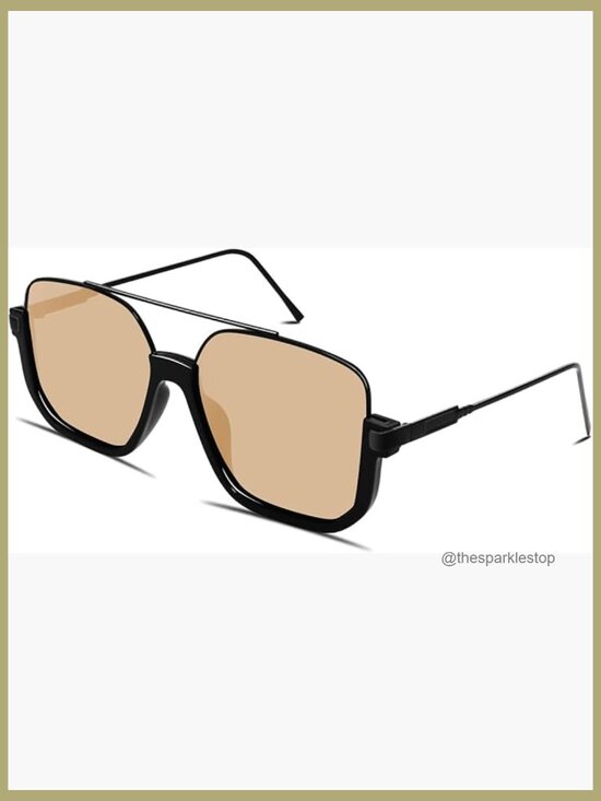 Metal Frame Retro Oversized Aviator Sunglasses with UV Protection main image 7
